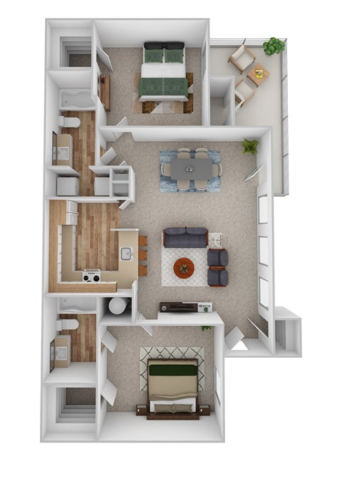 a floor plan of a house with a bedroom and a living room
